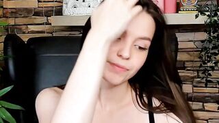 Brown-Haired Babe Masturbates in Front of Camera