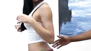 Tall-Girl's Passionate Kisses with Big Black Dick