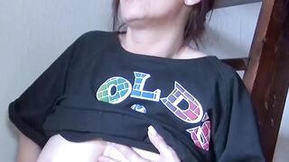 MILF Loves Her Hairy Pussy - Old Granny Fingers Hairless Clit To Orgasm