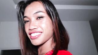 Asian Transgender Sluts Riding Big White Dick - Scene #1