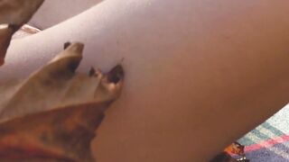 Petit-Canadian Milf Stripping Naked Outdoor - Exclusive Footage