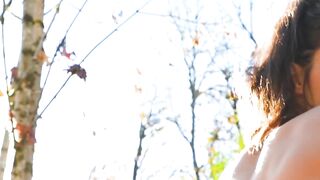 Petit-Canadian Milf Stripping Naked Outdoor - Exclusive Footage