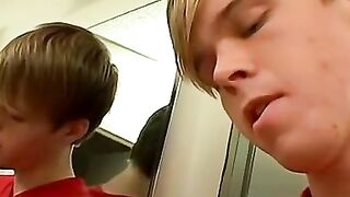 Blondie Bond's Bathroom Masturbation Adventure - Solo Male Orgasm