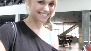Blondie Bombshell Blowjob & Riding A Sextoys For Her Man's Pleasure