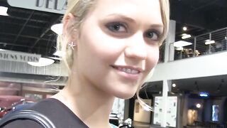 Blondie Bombshell Blowjob & Riding A Sextoys For Her Man's Pleasure