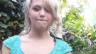 Blondie Bombshell Blowjob & Riding A Sextoys For Her Man's Pleasure