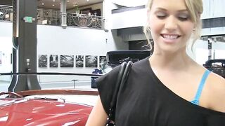 Blondie Bombshell Blowjob & Riding A Sextoys For Her Man's Pleasure