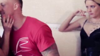 Double Blowjob Bombshells - Two Babes Share A Big Dick And Swallow His Load