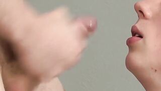 Petite Slut Swallowing Jizzy Blowjobs - Old Man Fucks Young Babe