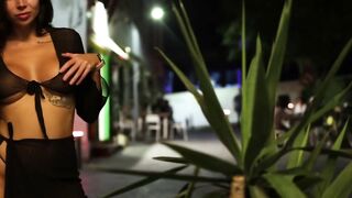 Elle Walks Naked in Public with Her Big Boobs on Display" (French to English Translation)
