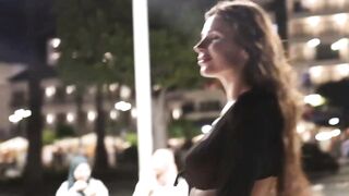 Elle Walks Naked in Public with Her Big Boobs on Display" (French to English Translation)