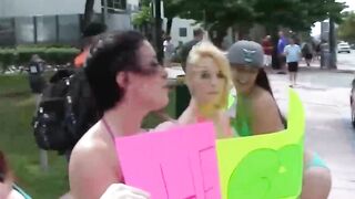 Babes Daisie Summer & Two Others Give My Car A Wash Before Blowjob