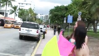 Babes Daisie Summer & Two Others Give My Car A Wash Before Blowjob