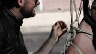 Bound Bondage Domination - Submissive Doggy Style Anal Play with Fetish Gagged Slave
