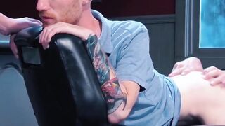 Barbershop Threesome - Shaving & Fisting Action with JoeysD