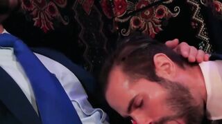 Classy Executives Enjoy Sloppy Blowjob After Card Game - PornPros