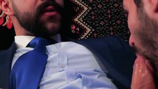 Classy Executives Enjoy Sloppy Blowjob After Card Game - PornPros