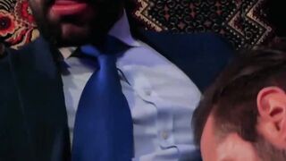 Classy Executives Enjoy Sloppy Blowjob After Card Game - PornPros