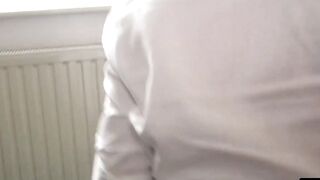 Blond BDSM Submissive Girl Dominated And Spanked By Dominatrix With Big Boobs