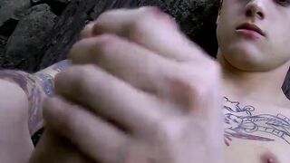 Tattooed Twunk Jerks Off - Hot Young Guy Shows off Body & Big Load