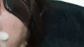 Mature Woman Receives Huge Load on Face - Old Granny Facesitting & Creampie