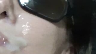 Mature Woman Receives Huge Load on Face - Old Granny Facesitting & Creampie