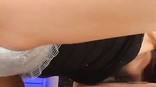 Teenage college girl Receives A Huge Facial From Her Teacher In Class