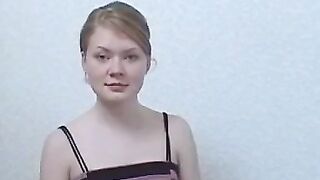 Redheaded Babe Peaches Gives A Sensual Blowjob And Swallows His Load