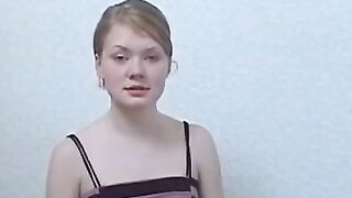 Redheaded Babe Peaches Gives A Sensual Blowjob And Swallows His Load