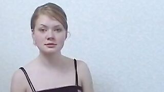 Redheaded Babe Peaches Gives A Sensual Blowjob And Swallows His Load