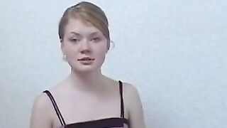 Redheaded Babe Peaches Gives A Sensual Blowjob And Swallows His Load