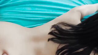 Asian Stepsister Jasmine Gray - Naked Bed Tease & Masturbation