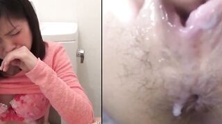 Peeing Panties #2 - Hot Asian MILF Filled With Urine In Close-Up Style