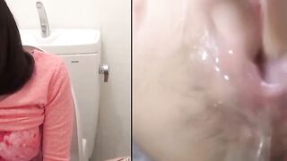 Peeing Panties #2 - Hot Asian MILF Filled With Urine In Close-Up Style