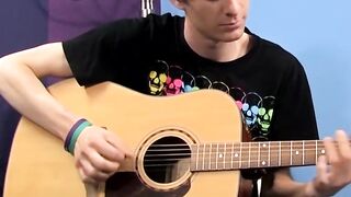 Young Hunk's Passionate Guitar Playing & Masturbation Session