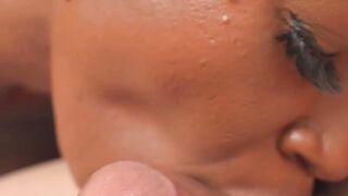 Ebony Slot Machine - Black Girl Swallowing A Big White Dick
