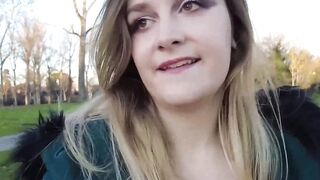French Babe Masturbates Outdoors in Public Park
