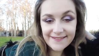 French Babe Masturbates Outdoors in Public Park