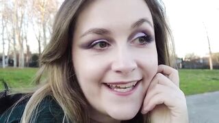 French Babe Masturbates Outdoors in Public Park
