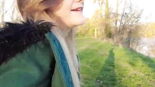 French Babe Masturbates Outdoors in Public Park