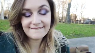French Babe Masturbates Outdoors in Public Park
