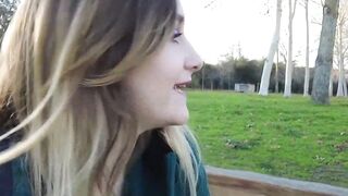 French Babe Masturbates Outdoors in Public Park
