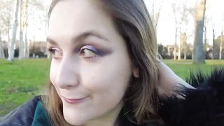 French Babe Masturbates Outdoors in Public Park