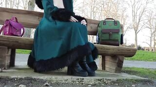 French Babe Masturbates Outdoors in Public Park
