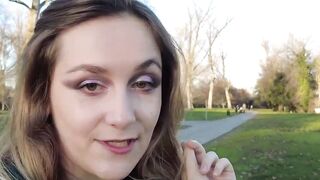 French Babe Masturbates Outdoors in Public Park