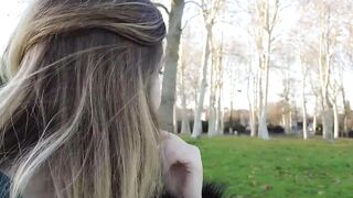 French Babe Masturbates Outdoors in Public Park