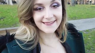 French Babe Masturbates Outdoors in Public Park