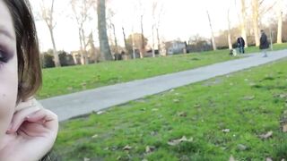 French Babe Masturbates Outdoors in Public Park