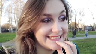 French Babe Masturbates Outdoors in Public Park