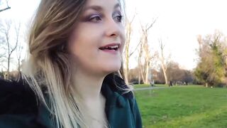 French Babe Masturbates Outdoors in Public Park